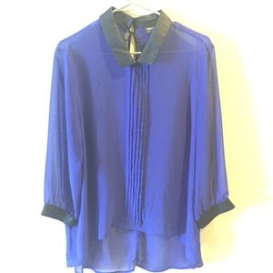 Blue sheer blouse